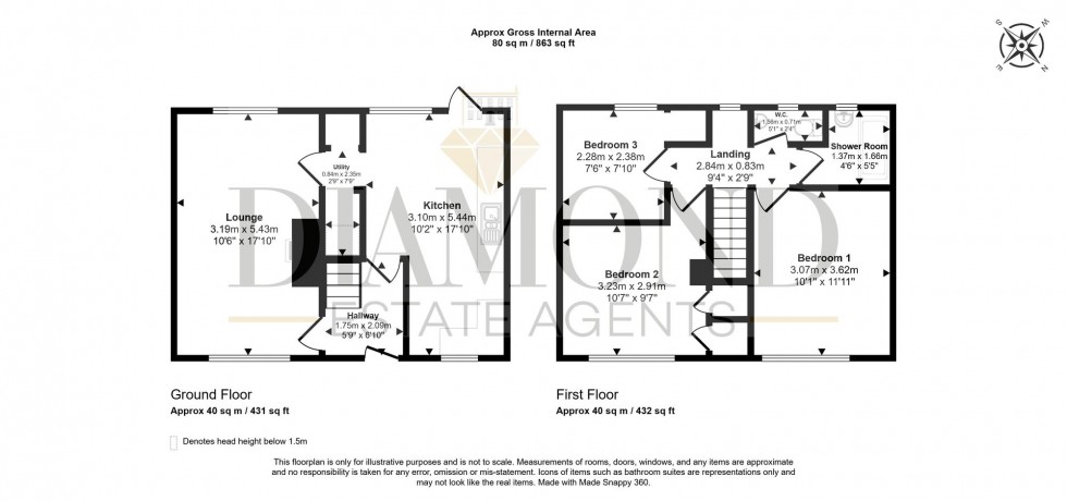Floorplan for Higher Cotteylands, Tiverton, EX16