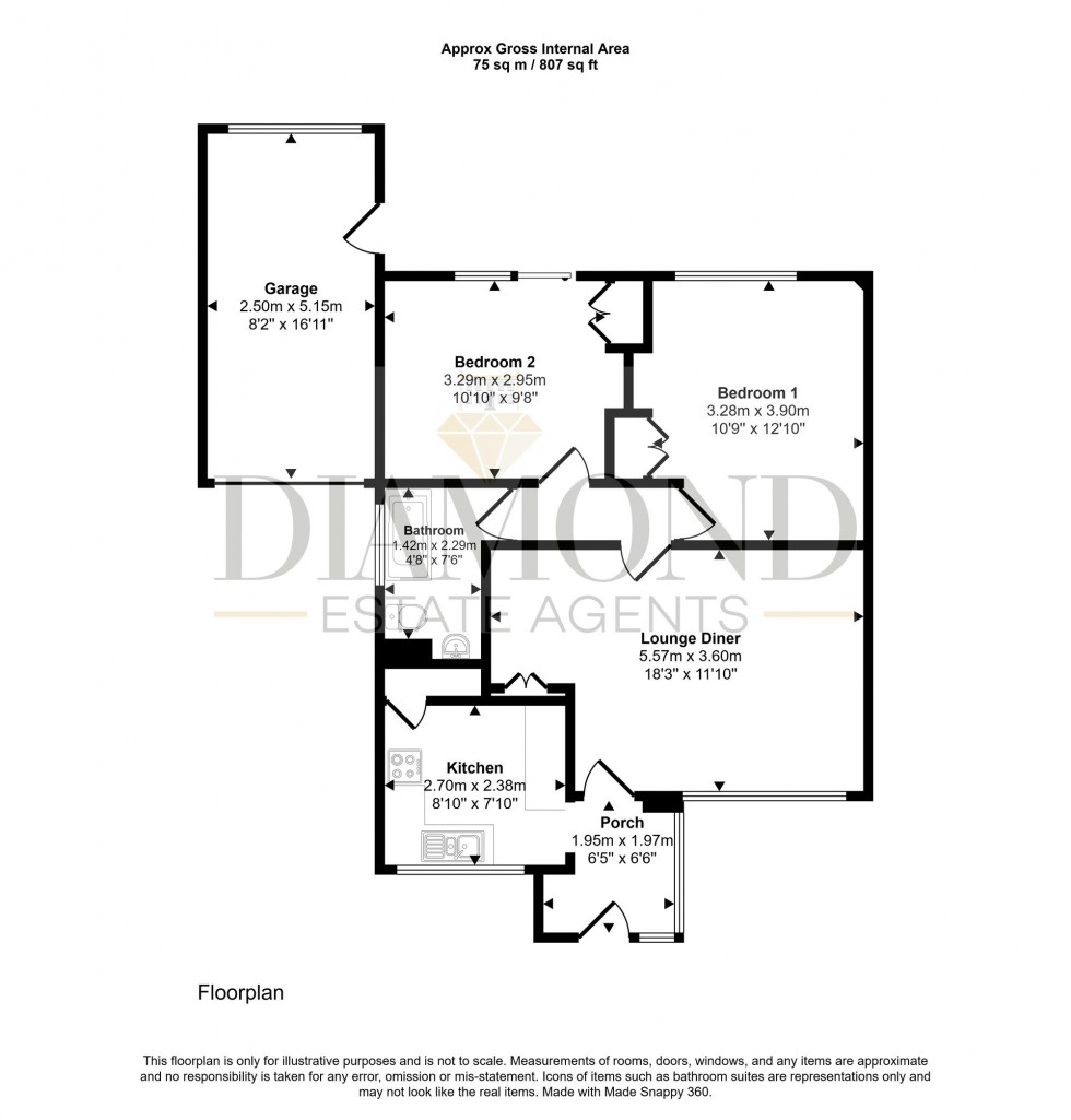 Floorplan for Oak Close, Tiverton, EX16