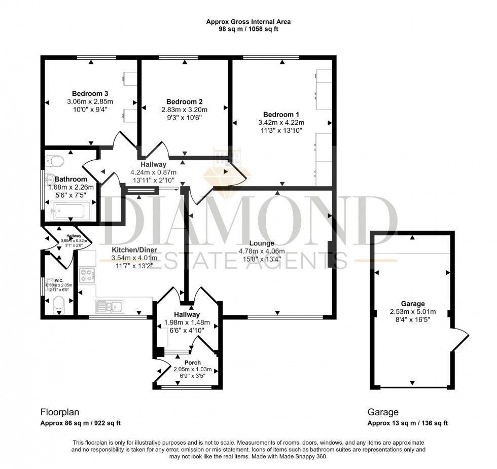 Floorplan for Spurway Road, Tiverton, EX16