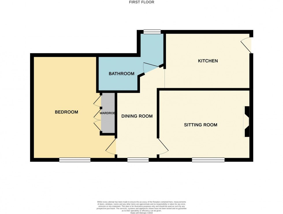 Floorplan for 2 x One Bedroom Flats, Barrington Street, Tiverton