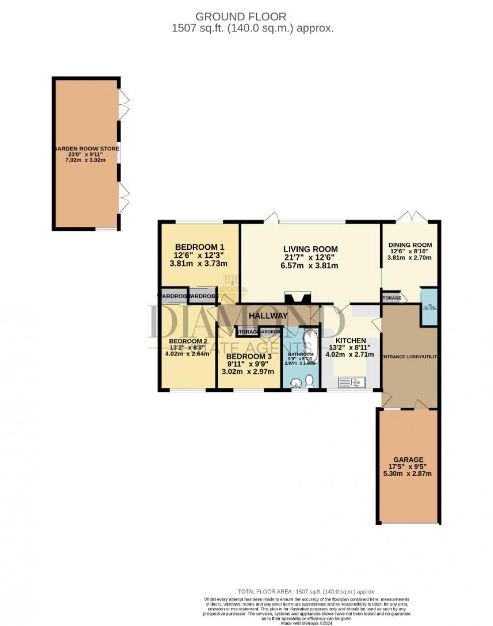 Floorplan for Tamars Drive, Willand, Cullompton