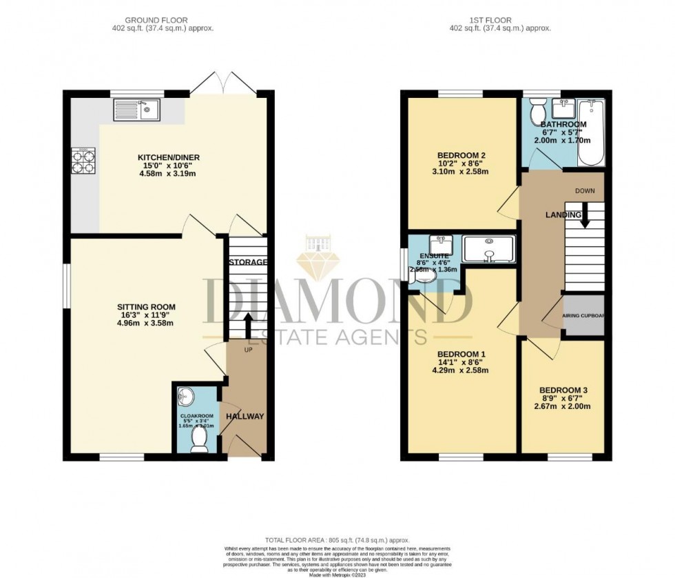 Floorplan for Wool Close, Cullompton, Devon