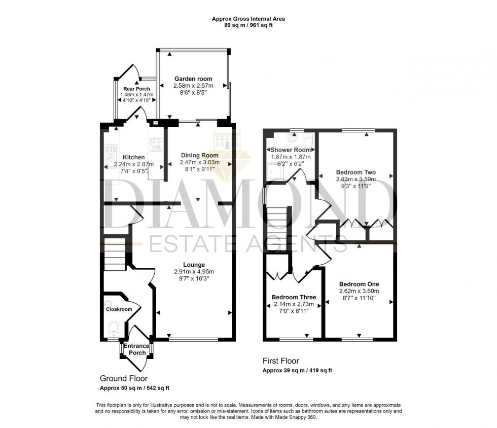 Floorplan for Three Bedroom Detached - Bullfinch Close, Cullompton