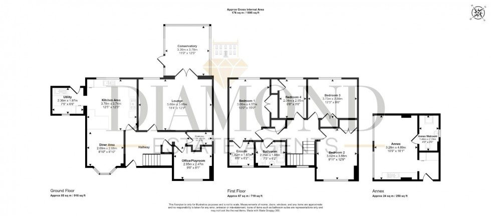 Floorplan for Four Bedroom Executive Home with Annexe
