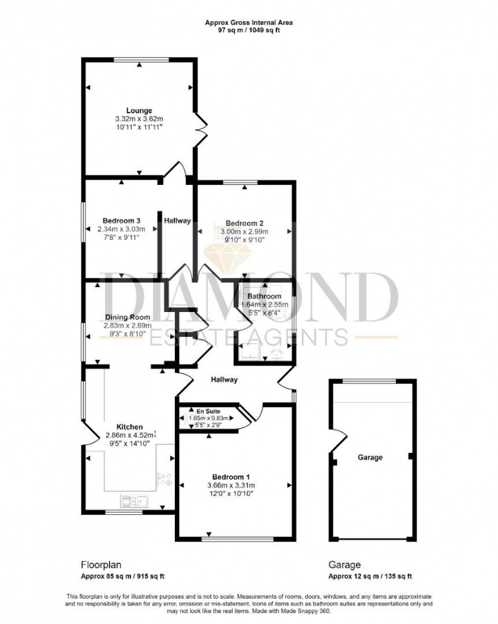 Floorplan for Cherry Close, Tiverton