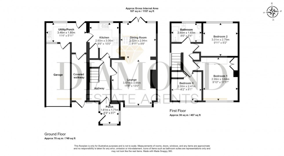 Floorplan for Court Drive, Cullompton