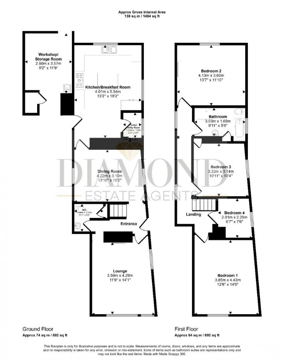 Floorplan for West Street, Witheridge, Devon