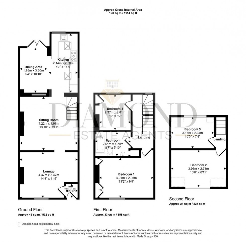 Floorplan for Melbourne Street, Tiverton, Devon