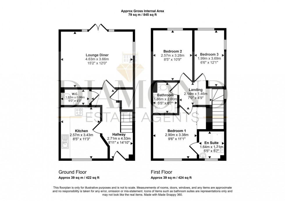 Floorplan for Gale Way, Tiverton, EX16
