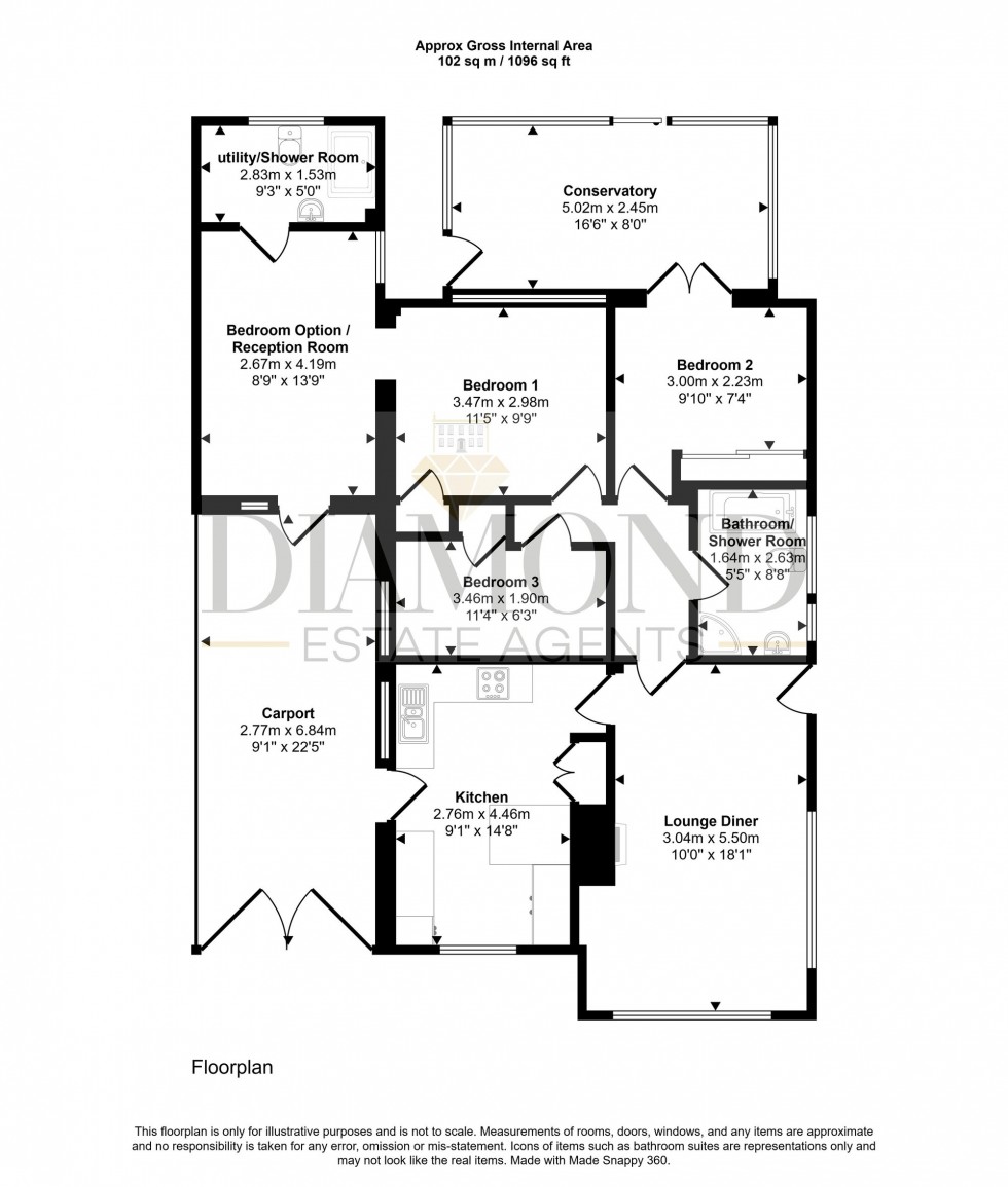 Floorplan for Cherry Close, Tiverton, EX16