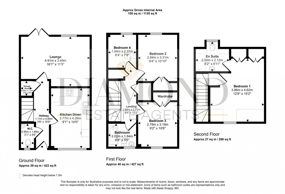 Floorplan for St. Andrews Court, Tiverton, EX16