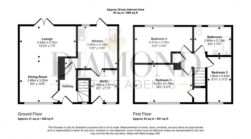 Floorplan for Whitebrook Terrace, Holcombe Rogus, TA21
