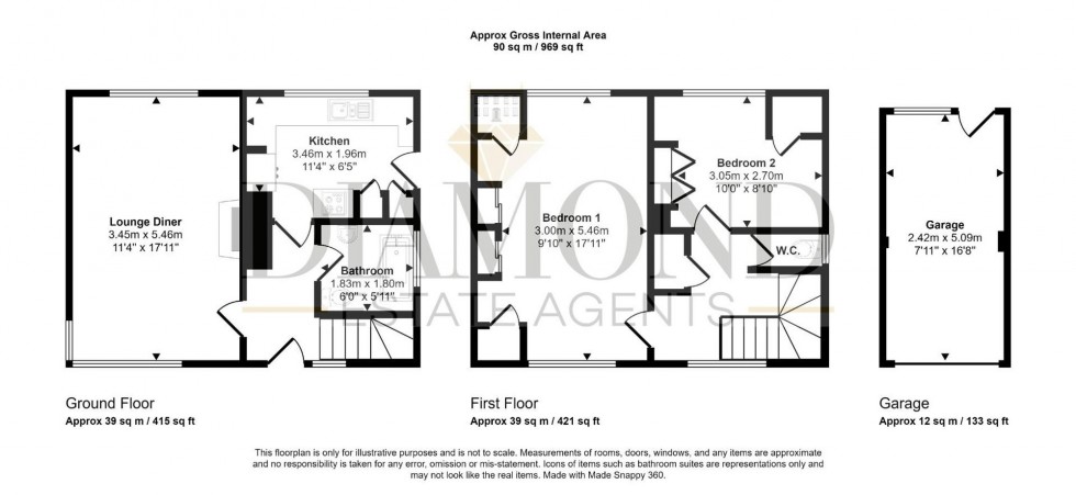 Floorplan for Withy Close, Tiverton, EX16