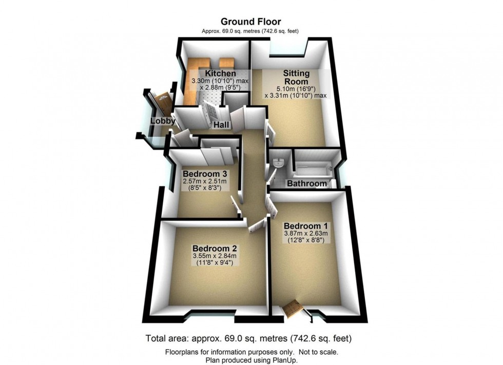Floorplan for Pinnex Moor Road, Tiverton, EX16