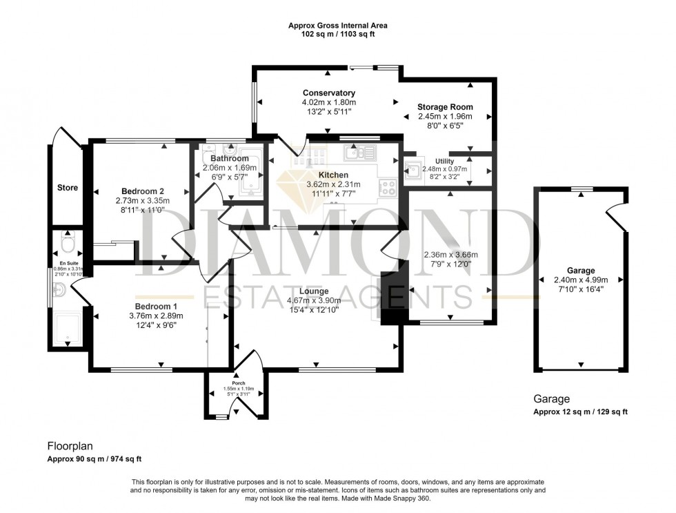 Floorplan for Oaklea, Tiverton, EX16