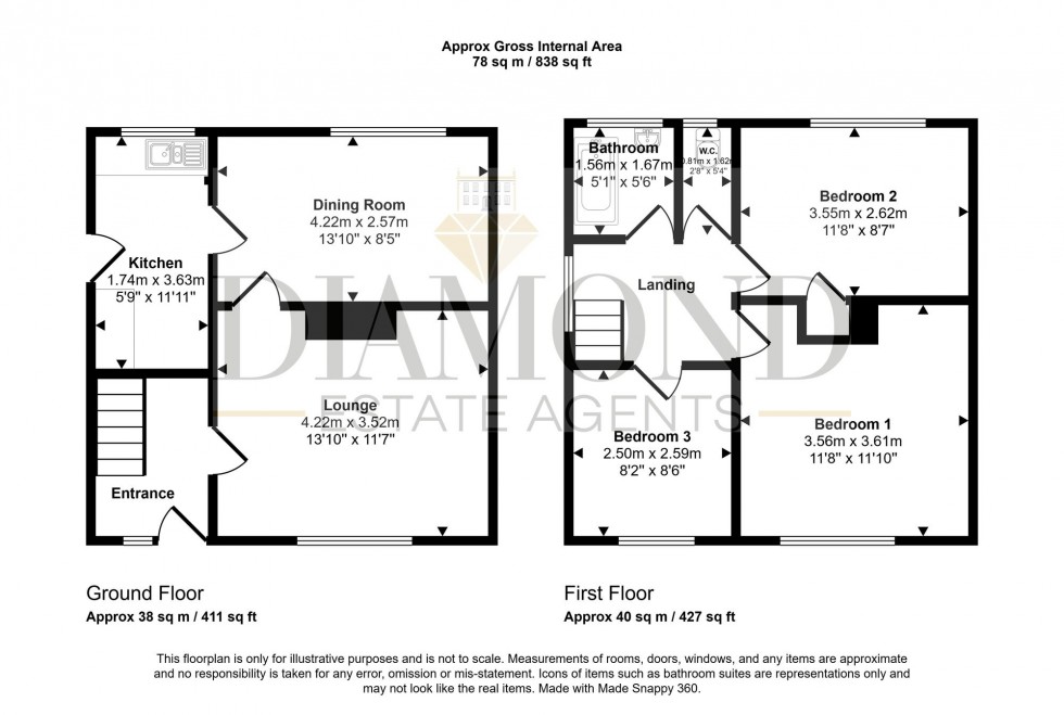 Floorplan for Branscombe Road, Tiverton, EX16