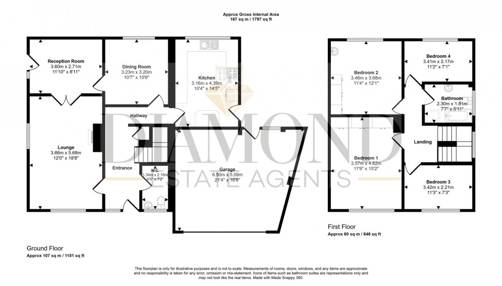 Floorplan for Pine Close, Tiverton, EX16