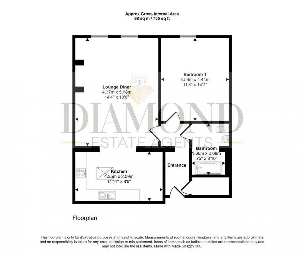 Floorplan for Bampton Street, Tiverton, EX16