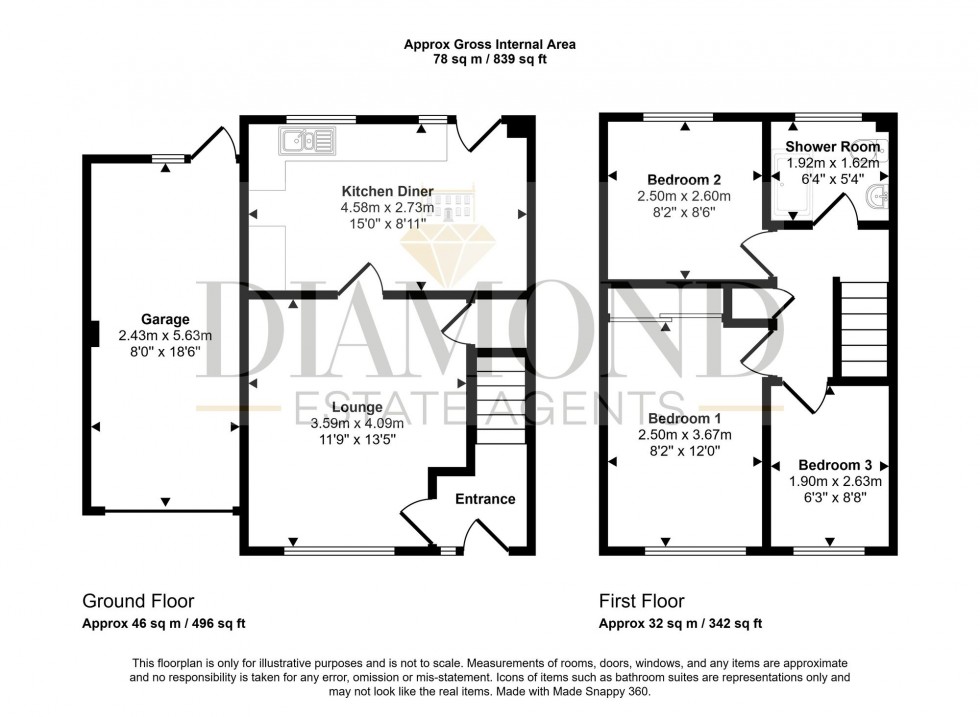 Floorplan for Clare Drive, Tiverton, EX16