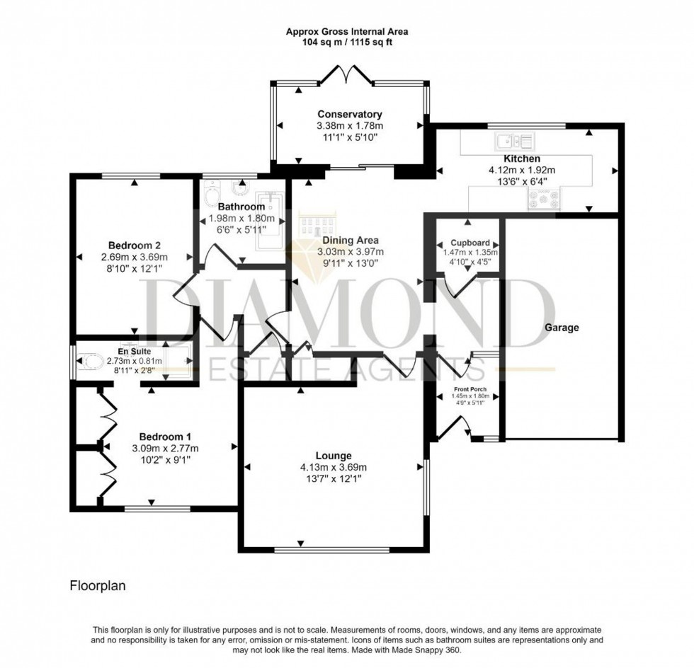 Floorplan for Belmont Road, Tiverton, EX16