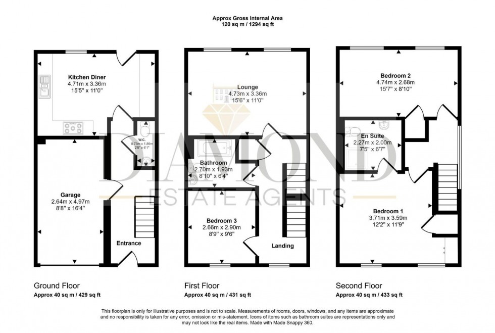 Floorplan for Old Mill Close, Tiverton, EX16