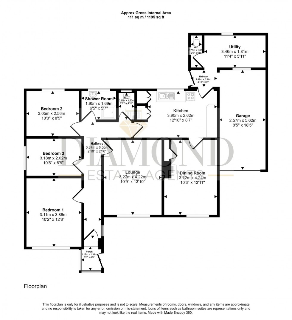 Floorplan for Exeter Road, Tiverton, EX16