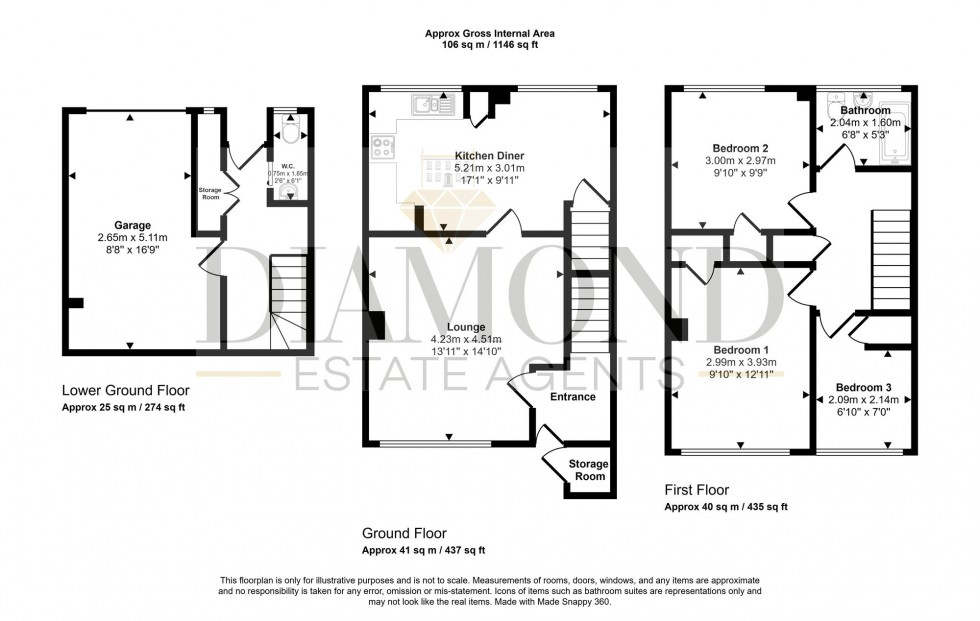 Floorplan for Derick Road, Tiverton, EX16