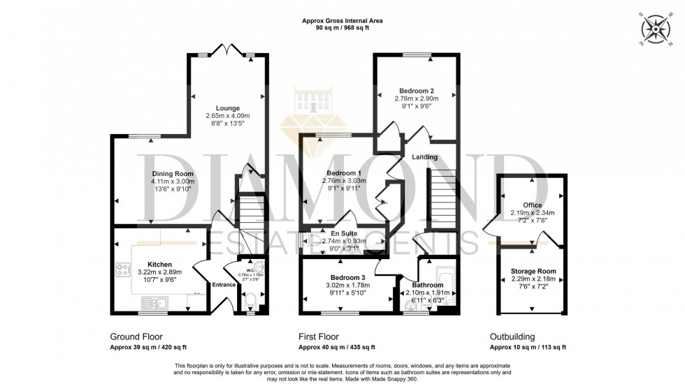 Floorplan for Hawks Drive, Tiverton, EX16