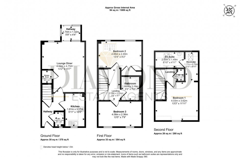 Floorplan for Drake Close, Cullompton, EX15