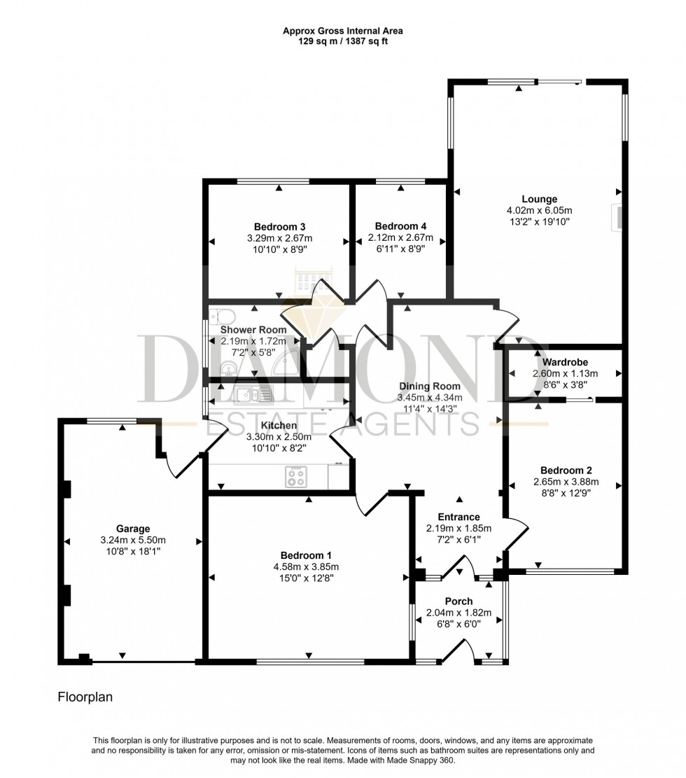 Floorplan for Rippon Close, Tiverton, EX16